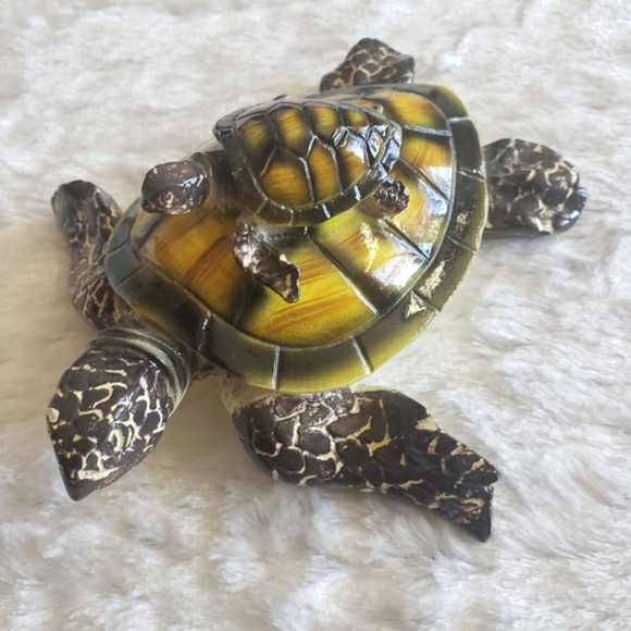 Vintage Ceramic Mother And Baby Sea Turtle Trinket - Picture 5 of 13